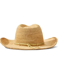Tommy Bahama Raffia Crochet Cowboy Hat Natural/Gold Outlet