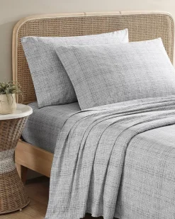 Tommy Bahama Raffia Linen King Sheet Set Grey Outlet