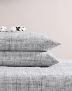 Tommy Bahama Raffia Linen King Sheet Set Grey Outlet