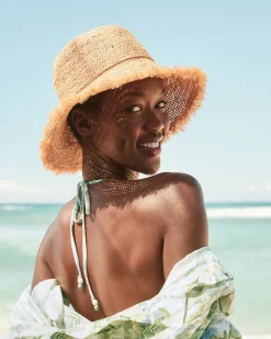 Tommy Bahama Raffia Packable Bucket Hat Natural Hot