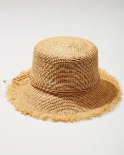 Tommy Bahama Raffia Packable Bucket Hat Natural Hot
