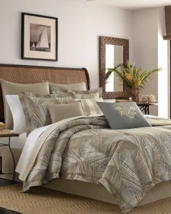 Tommy Bahama Raffia Palms California King Comforter Set Grey Clearance