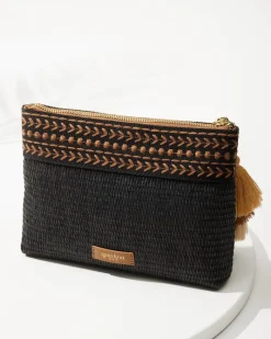 Tommy Bahama Raffia Palms Maci Wristlet Black Multi Hot