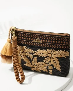 Tommy Bahama Raffia Palms Maci Wristlet Black Multi Hot