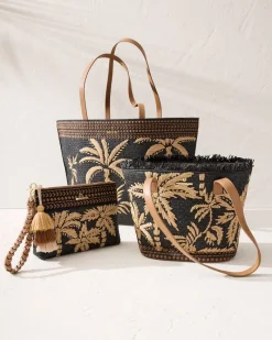 Tommy Bahama Raffia Palms Maci Wristlet Black Multi Hot