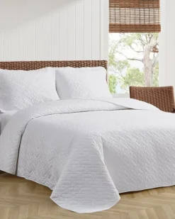 Tommy Bahama Raffia Solid 2-Piece Twin Quilt Set White Hot