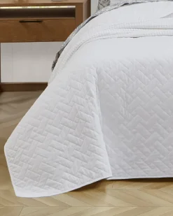Tommy Bahama Raffia Solid 2-Piece Twin Quilt Set White Hot
