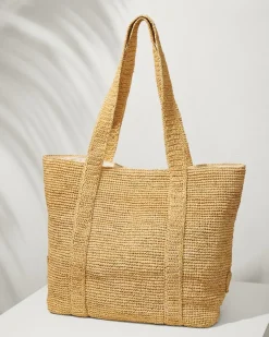 Tommy Bahama Raffia Traveler Tote Natural Outlet