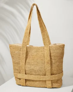 Tommy Bahama Raffia Traveler Tote Natural Outlet