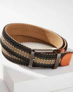 Tommy Bahama Reversible Stretch Cord Belt Khaki Clearance