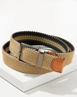 Tommy Bahama Reversible Stretch Cord Belt Khaki Clearance
