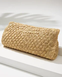 Tommy Bahama Rimini Raffia Clutch Natural/Silver New