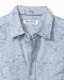 Tommy Bahama San Lucio Soiree Stretch Knit Shirt Dockside Blue Clearance