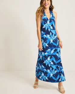 Tommy Bahama Sandy Seaside Brights Maxi Dress Island Navy Outlet