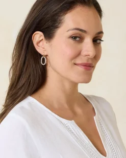 Tommy Bahama Sanibel Island Crystal Link Drop Earrings Gold