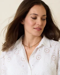 Tommy Bahama Sanibel Island Crystal Link Necklace Gold