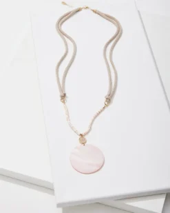 Tommy Bahama Sanibel Island Large Mother-of-Pearl Pendant Necklace Pink Discount