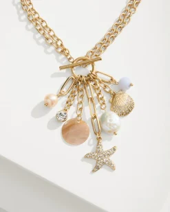 Tommy Bahama Sanibel Island Multi-Charm Necklace Gold Online