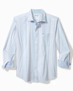 Tommy Bahama Sarasota Stretch Santiago Stripe IslandZone® Shirt Dew Drop New
