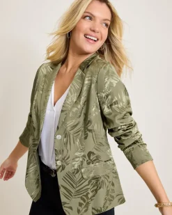 Tommy Bahama Satin Jacquard Blazer Tea Leaf