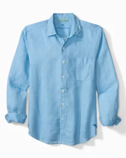 Tommy Bahama Sea Glass Breezer Linen Shirt Blue Yonder Hot