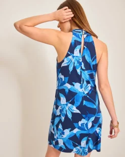 Tommy Bahama Seaside Brights Halter Dress Island Navy Discount