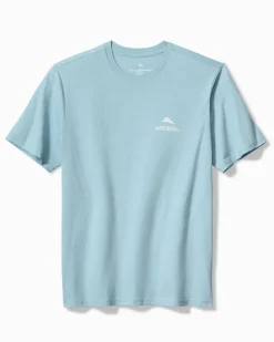 Tommy Bahama Shark Dressed Man Graphic T-Shirt Blue Stream Sale