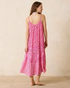 Tommy Bahama Shell Beach Midi Coverup Dress Passion Pink Outlet