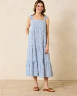 Tommy Bahama Shoreline Stripe Coverup Dress Beaming Blue Best