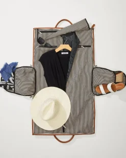 Tommy Bahama Siena Tan 2-in-1 Garment Duffel Bag Chestnut Discount