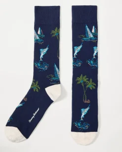 Tommy Bahama Smooth Sailing Socks Coastline Clearance