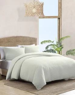 Tommy Bahama Solid Basketweave 3-Piece King Comforter Set Sage Clearance
