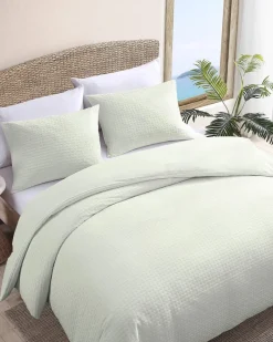 Tommy Bahama Solid Basketweave 3-Piece King Comforter Set Sage Clearance