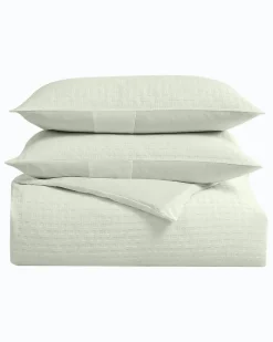 Tommy Bahama Solid Basketweave 3-Piece King Comforter Set Sage Clearance