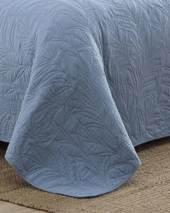 Tommy Bahama Solid Costa Sera King Quilt Blue Discount