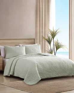 Tommy Bahama Solid Costa Sera King Quilt Green Best