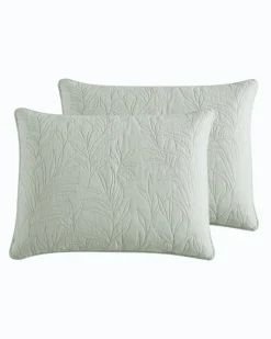 Tommy Bahama Solid Costa Sera 2-Piece King Quilted Sham Set Green New