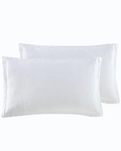 Tommy Bahama Solid Costa Sera 2-Piece Standard Quilted Sham Set White Clearance