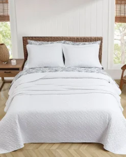 Tommy Bahama Solid King Quilt/Sham Set White Clearance
