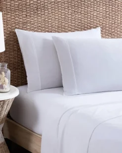 Tommy Bahama Solid 4-Piece Queen Sheet Set White Sale