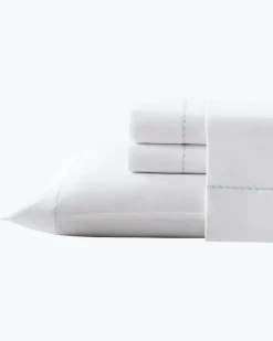 Tommy Bahama Solid 4-Piece Queen Sheet Set - Blue White/Blue Hot