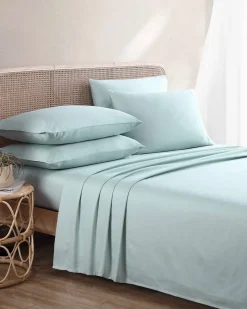 Tommy Bahama Solid Sateen 6-Piece Queen Sheet Set Blue Clearance