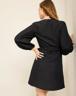 Tommy Bahama St. Lucia Linen-Blend Wrap Coverup Dress Black