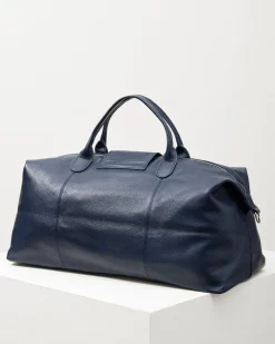 Tommy Bahama Stanford Leather Duffel Bag Navy Sale