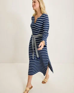 Tommy Bahama Sun Harbor Midi Caftan Dress Island Navy Discount