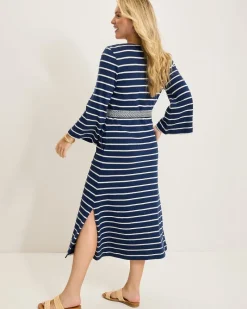 Tommy Bahama Sun Harbor Midi Caftan Dress Island Navy Discount