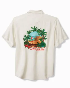 Tommy Bahama Surf the Yule Tide Silk Camp Shirt Continental Sale