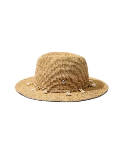 Tommy Bahama Taylor Straw Raffia Lux Hat Natural/Gold/White Clearance