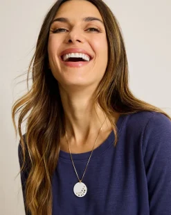 Tommy Bahama Tidal Treasure Mother of Pearl Disc Pendant Necklace Gold Discount