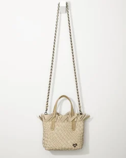 Tommy Bahama Tiny Mini Fringe Woven Tote Sand Hot